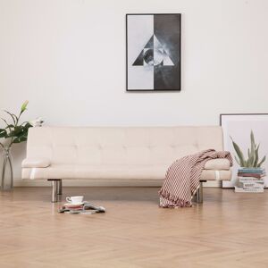 vidaXL sovesofa med to puder polyester cremefarvet