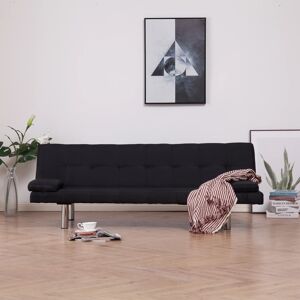 vidaXL sovesofa med to puder polyester sort