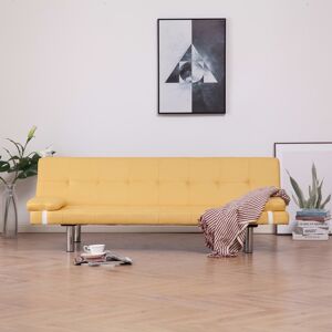 vidaXL sovesofa med to puder polyester gul