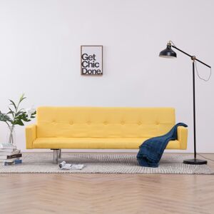 vidaXL 282224  Sofa Bed with Armrest Yellow Polyester