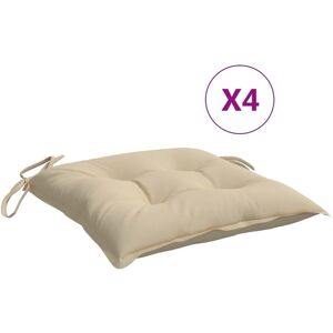 vidaXL stolehynder 4 stk. 50x50x7 cm oxfordstof beige