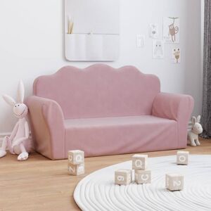 vidaXL 2-personers sofa til børn blødt plys pink