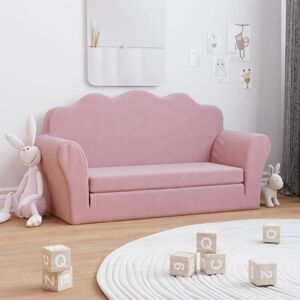 vidaXL 2-personers sofa til børn blødt plys pink