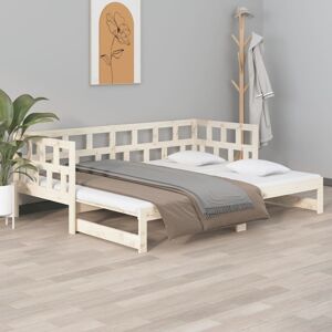 vidaXL daybed med udtræk 2x(90x200) cm massivt fyrretræ