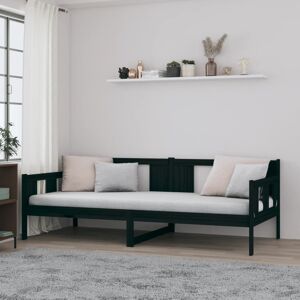 vidaXL daybed 90x200 cm massivt fyrretræ sort