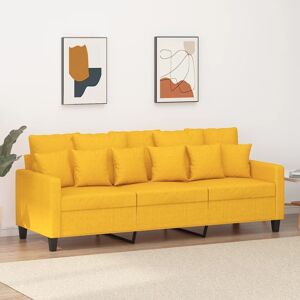 vidaXL 3-personers sofa 180 cm stof lysegul