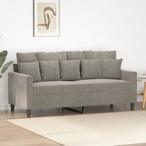 vidaXL 2-personers sofa 140 cm fløjl lysegrå