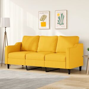 vidaXL 3-personers sofa 180 cm stof lysegul