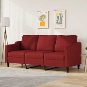 vidaXL 3-personers sofa 180 cm stof vinrød