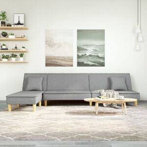 vidaXL L-formet sovesofa 255x140x70 cm stof lysegrå