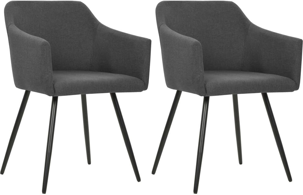 vidaXL spisebordsstole 2 stk. stof mørkegrå vidaXL spisebordsstole 2 stk. stof mørkegrå