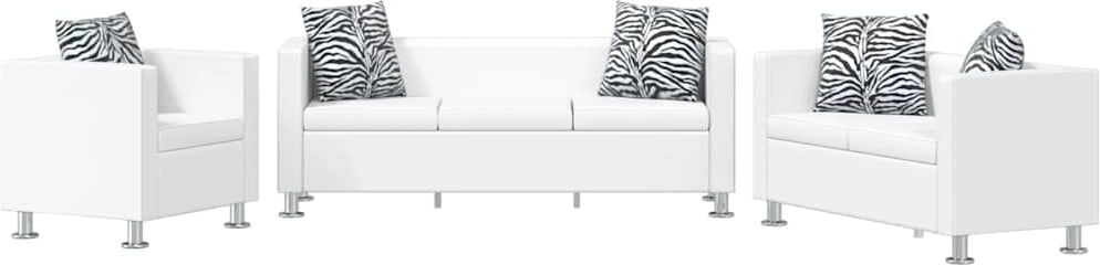 vidaXL sofasæt 3-pers. og 2-pers. sofa m. lænestol kunstlæder hvid vidaXL sofasæt 3-pers. og 2-pers. sofa m. lænestol kunstlæder hvid