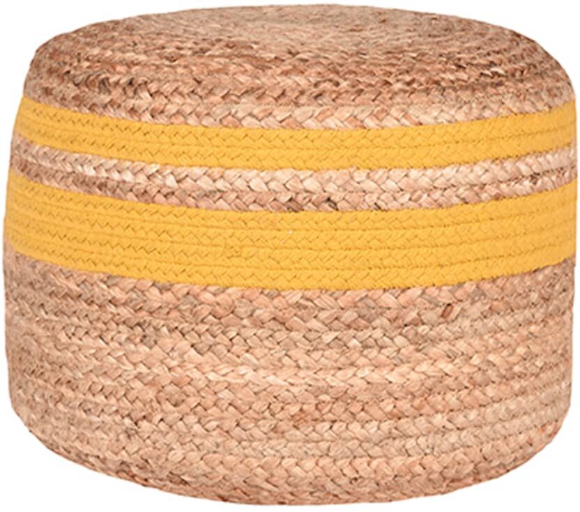 LABEL51 puf flettet jute gul og naturfarvet LABEL51 puf flettet jute gul og naturfarvet