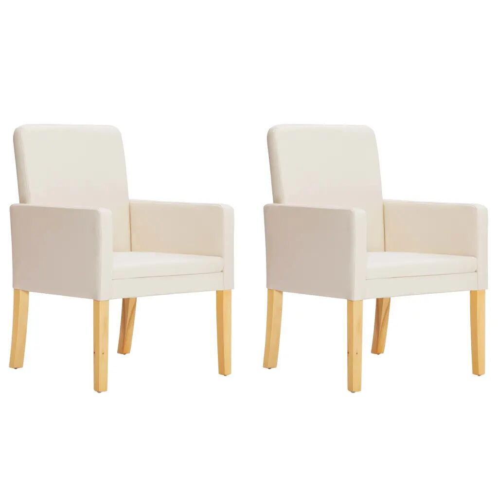 vidaXL spisebordsstole 2 stk. cremefarvet kunstlæder vidaXL spisebordsstole 2 stk. cremefarvet kunstlæder