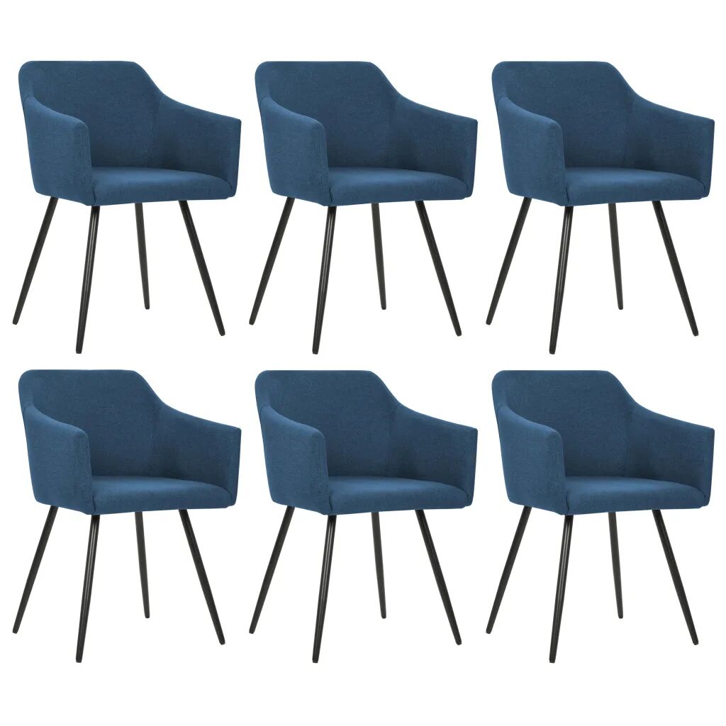 vidaXL spisebordsstole 6 stk. blå stof