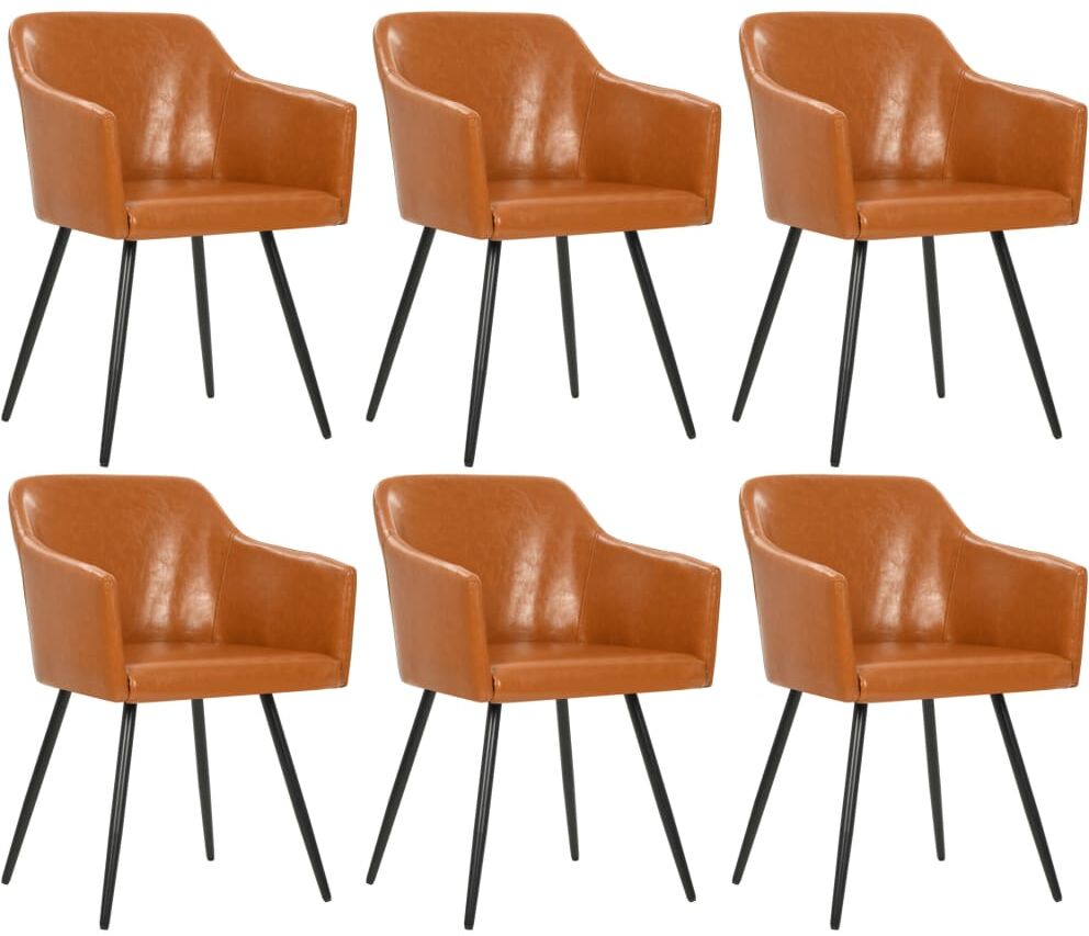 vidaXL spisebordsstole 6 stk. kunstlæder brun vidaXL spisebordsstole 6 stk. kunstlæder brun