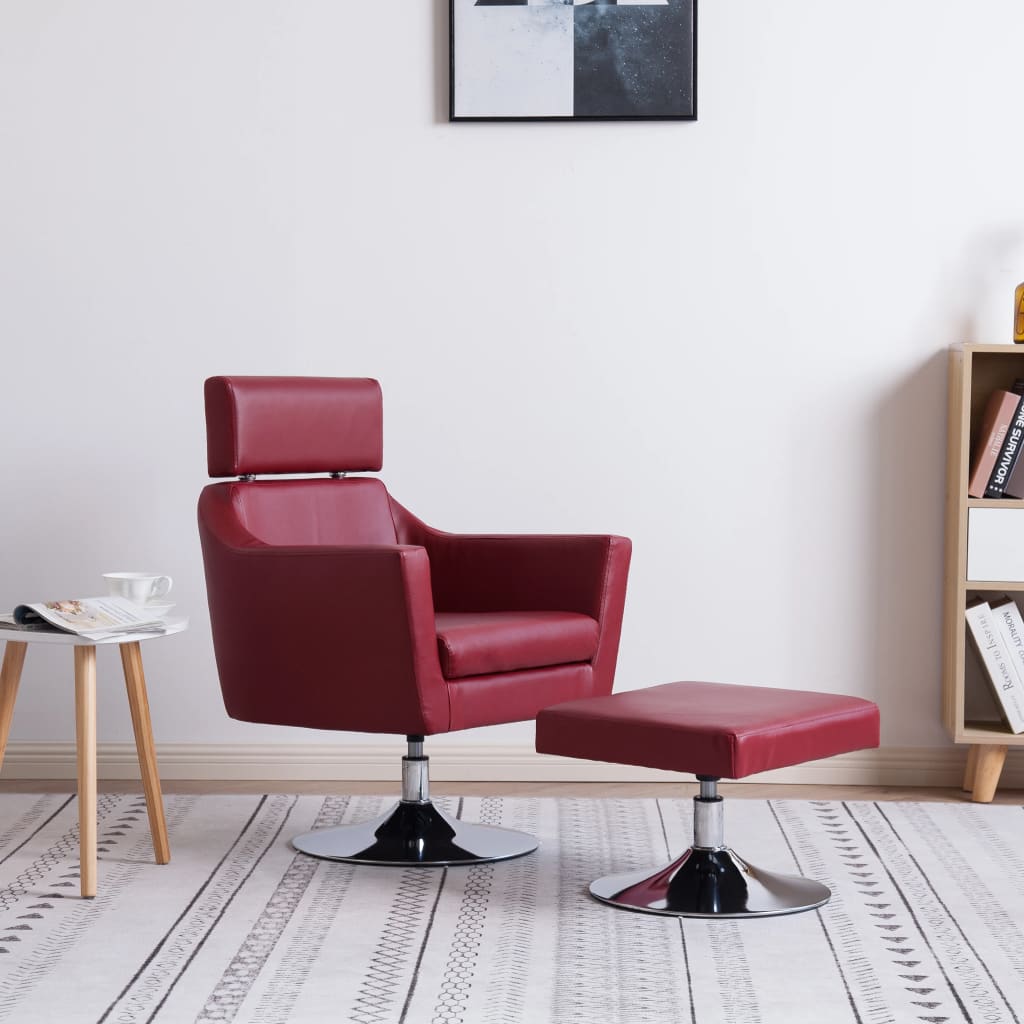 vidaXL tv-lænestol kunstlæder rødvinsfarvet vidaXL tv-lænestol kunstlæder rødvinsfarvet