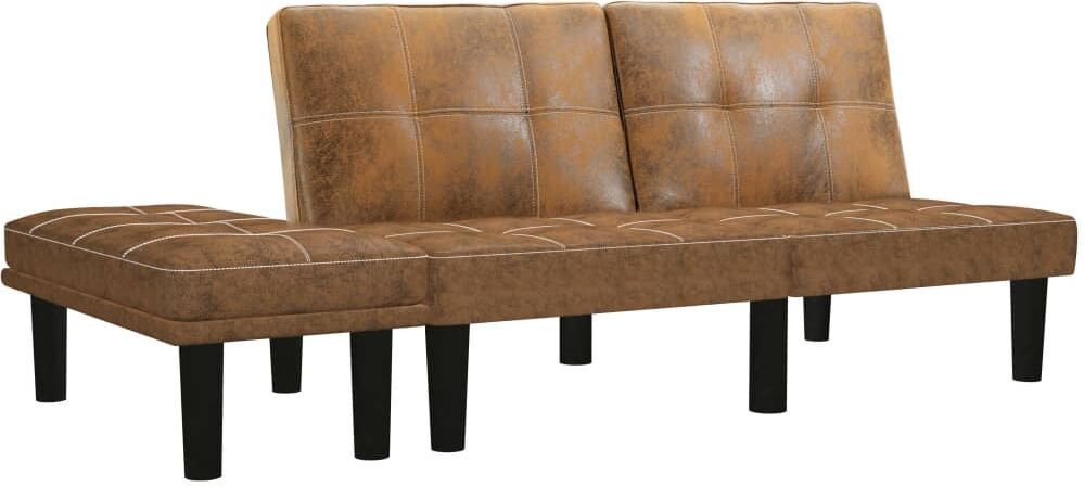 vidaXL 2-personers sofa imiteret ruskind brun vidaXL 2-personers sofa imiteret ruskind brun