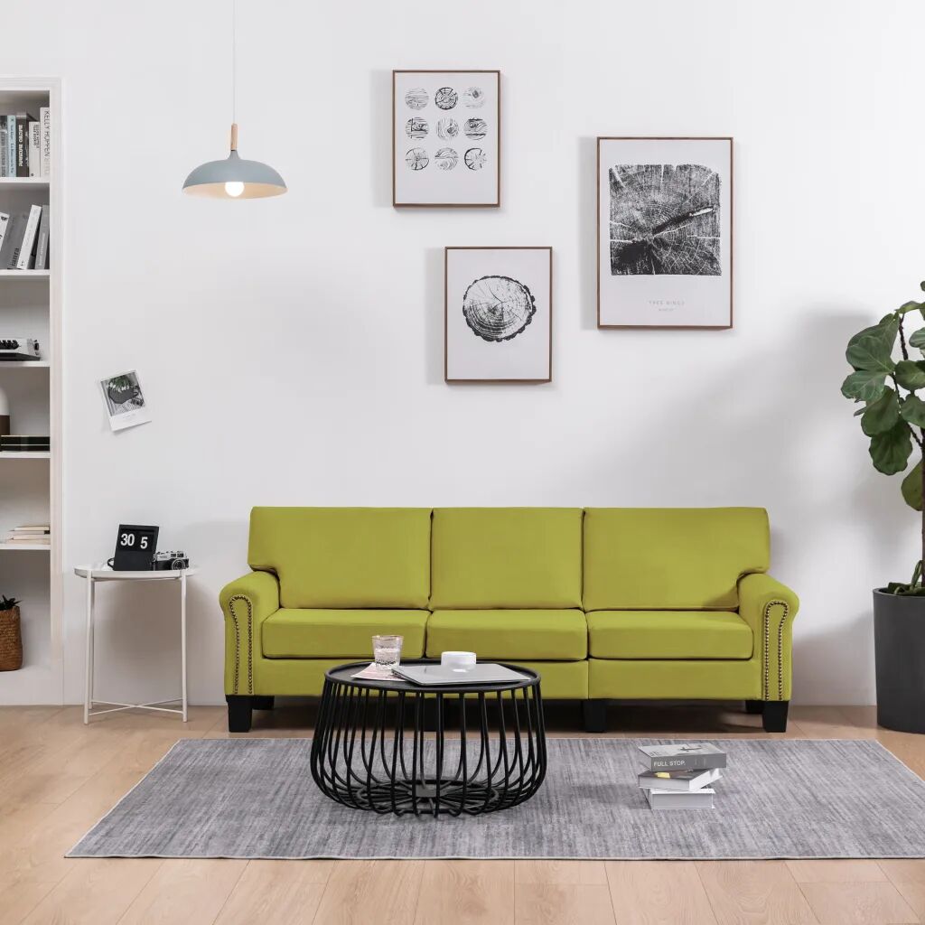 vidaXL 3-personers sofa stof grøn vidaXL 3-personers sofa stof grøn