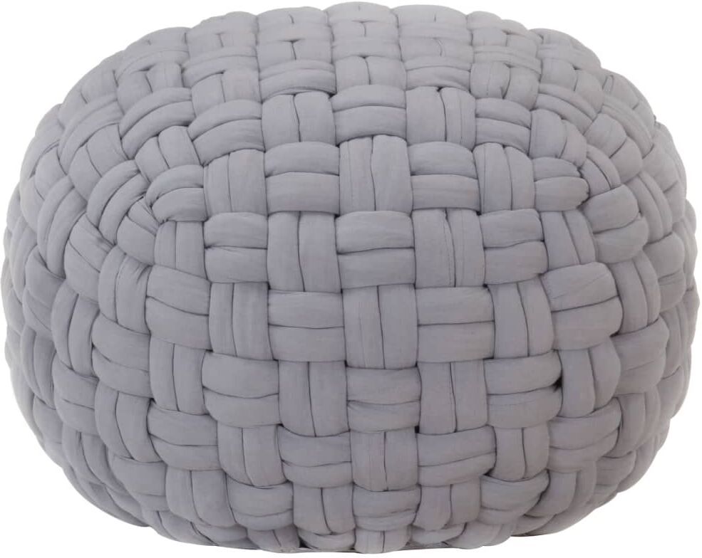 vidaXL puf 50x35 cm flettet design bomuld grå vidaXL puf 50x35 cm flettet design bomuld grå