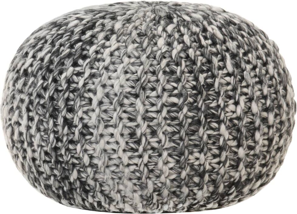 vidaXL håndstrikket puf 50x35 cm uld-look stof mørkegrå vidaXL håndstrikket puf 50x35 cm uld-look stof mørkegrå