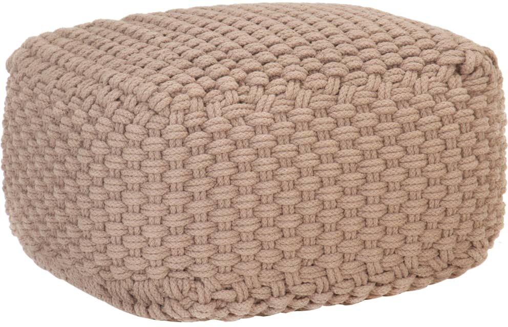 vidaXL håndstrikket puf 50x50x30 cm bomuld brun vidaXL håndstrikket puf 50x50x30 cm bomuld brun