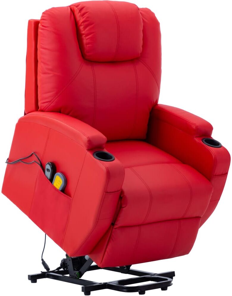 vidaXL massagestol med løftefunktion kunstlæder rød vidaXL massagestol med løftefunktion kunstlæder rød