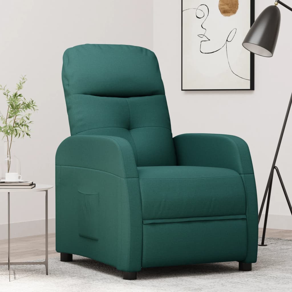vidaXL lænestol stof mørkegrøn vidaXL lænestol stof mørkegrøn