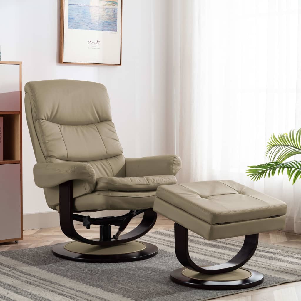 vidaXL lænestol kunstlæder og bøjet træ cappuccinofarvet vidaXL lænestol kunstlæder og bøjet træ cappuccinofarvet