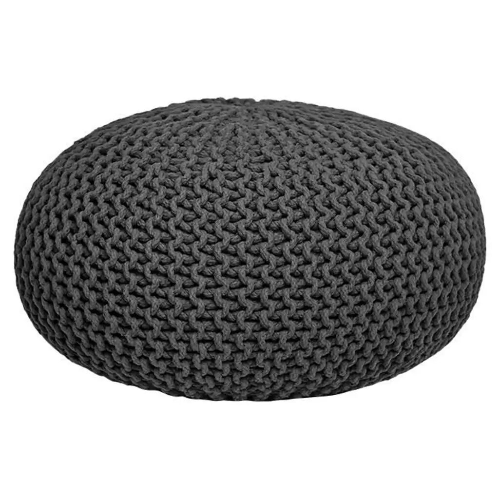 LABEL51 puf strikket bomuld str. L antracitgrå LABEL51 puf strikket bomuld str. L antracitgrå