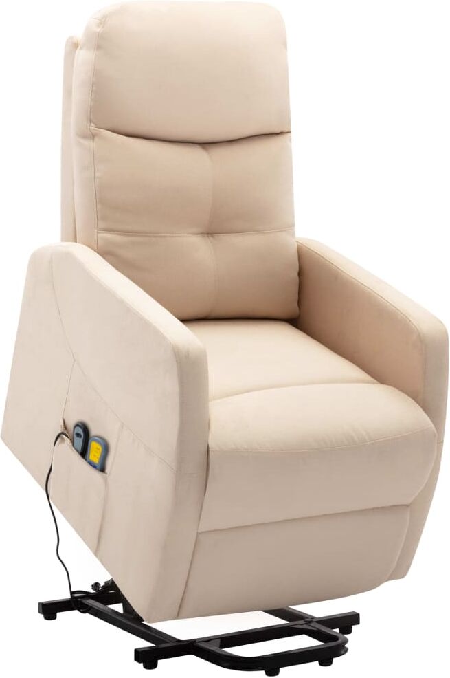 vidaXL massagestol med løftefunktion stof cremefarvet vidaXL massagestol med løftefunktion stof cremefarvet