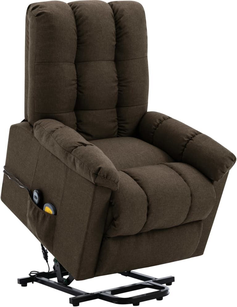 vidaXL massagestol med løftefunktion stof brun vidaXL massagestol med løftefunktion stof brun