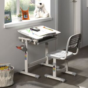 Vipack skrivebord med stol til børn Comfortline 201 grå og hvid