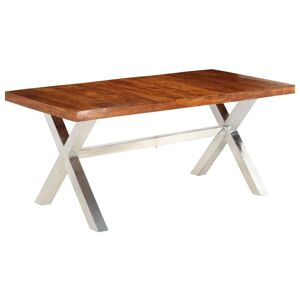 vidaXL spisebord i massivt træ med sheesham-finish 180 x 90 x 76 cm