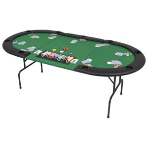 vidaXL foldbart pokerbord til 9 spillere 3-fold oval grøn