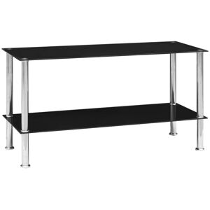 vidaXL sofabord 110x43x60 cm hærdet glas sort