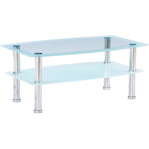 vidaXL sofabord 100 x 60 x 42 cm hærdet glas hvid