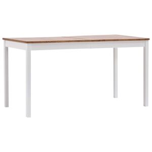 vidaXL spisebord 140 x 70 x 73 cm fyrretræ hvid og brun