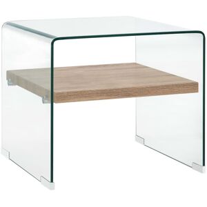 vidaXL sofabord 50 x 50 x 45 cm hærdet glas transparent