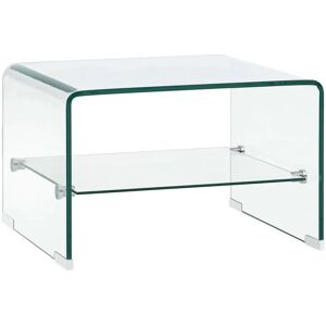 vidaXL sofabord 50 x 45 x 33 cm hærdet glas transparent