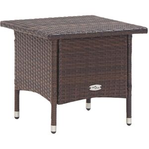 vidaXL tebord 50 x 50 x 47 cm polyrattan brun