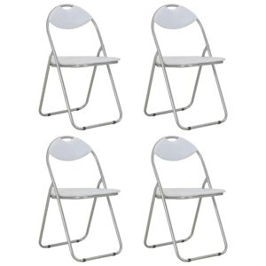 vidaXL sammenklappelige spisebordsstole 4 stk. hvid kunstlæder