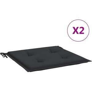 vidaXL hynder til havestol 2 stk. 50x50x3 cm oxfordstof sort