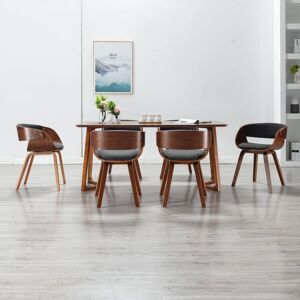 vidaXL spisebordsstole 6 stk. bøjet træ og stof grå
