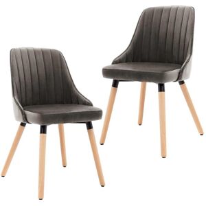 vidaXL 323053  Dining Chairs 2 pcs Dark Grey Velvet