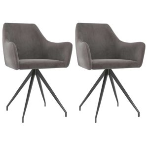 vidaXL 323084  Dining Chairs 2 pcs Dark Grey Velvet