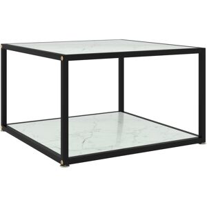 vidaXL sofabord 60x60x35 cm hærdet glas hvid