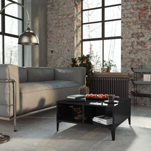 vidaXL sofabord 60x60x30 cm spånplade sort højglans
