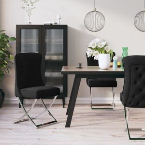 vidaXL spisebordsstole 4 stk. 53x52x98 cm fløjl rustfrit stål sort