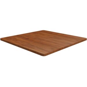 vidaXL firkantet bordplade 90x90x2,5 cm behandlet massivt eg mørkebrun